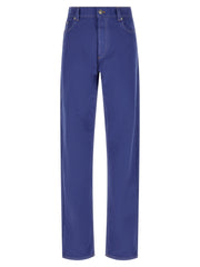 Versace Blue Cotton Straight-Leg Jeans