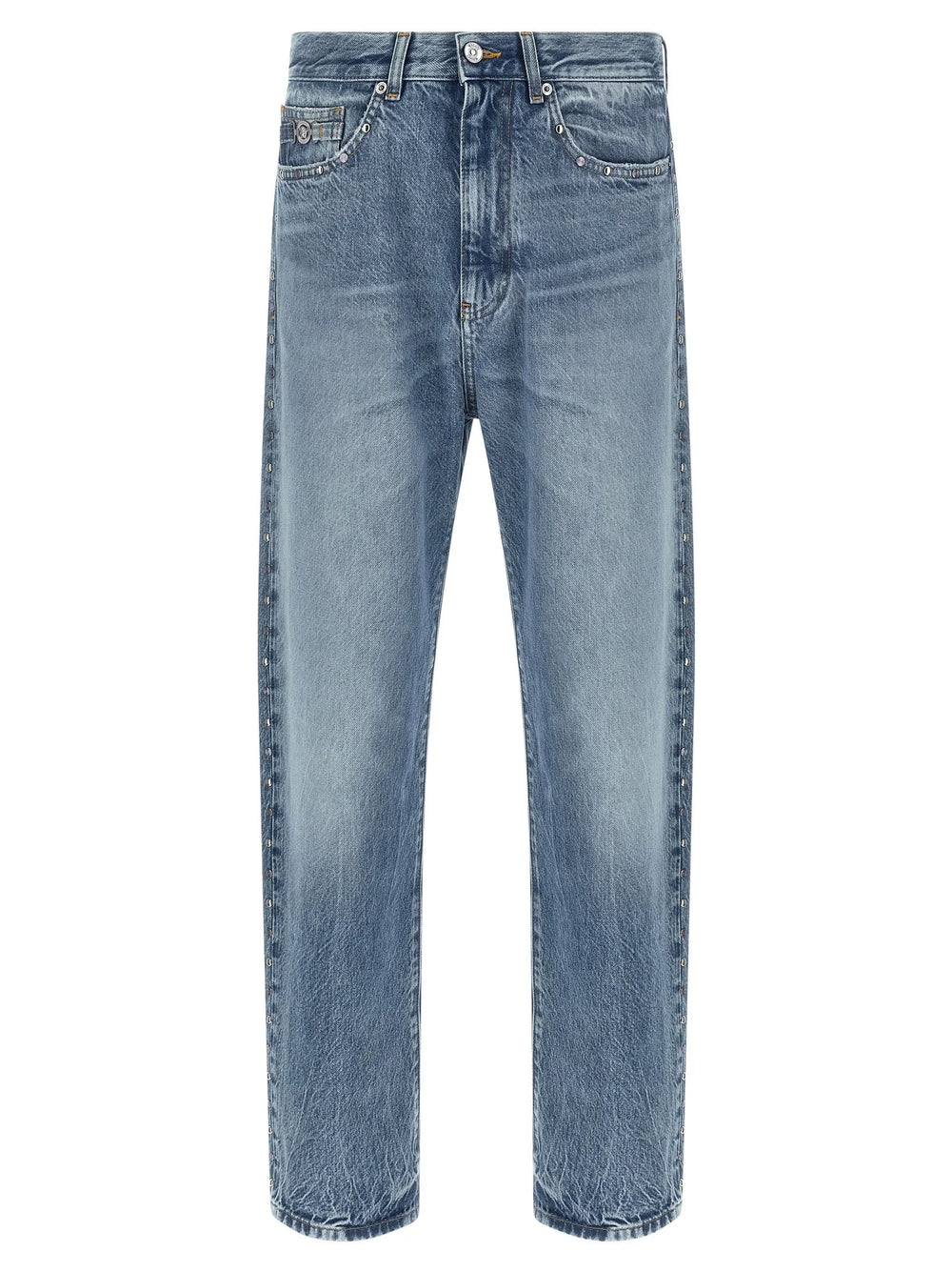 Versace Blue Cotton Straight-Leg Jeans