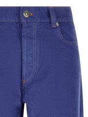 Versace Blue Cotton Straight-Leg Jeans
