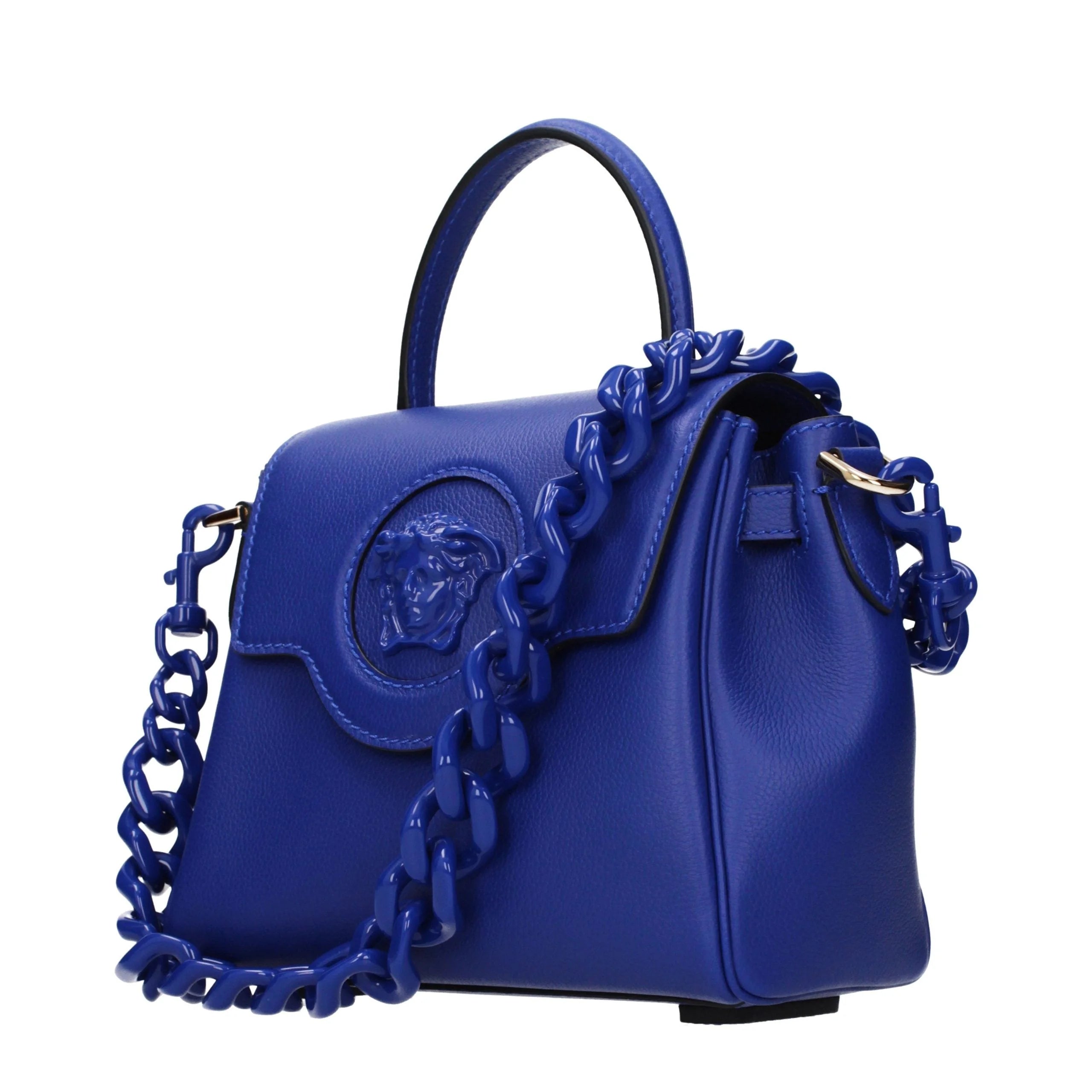 Versace Blue Leather Handbag