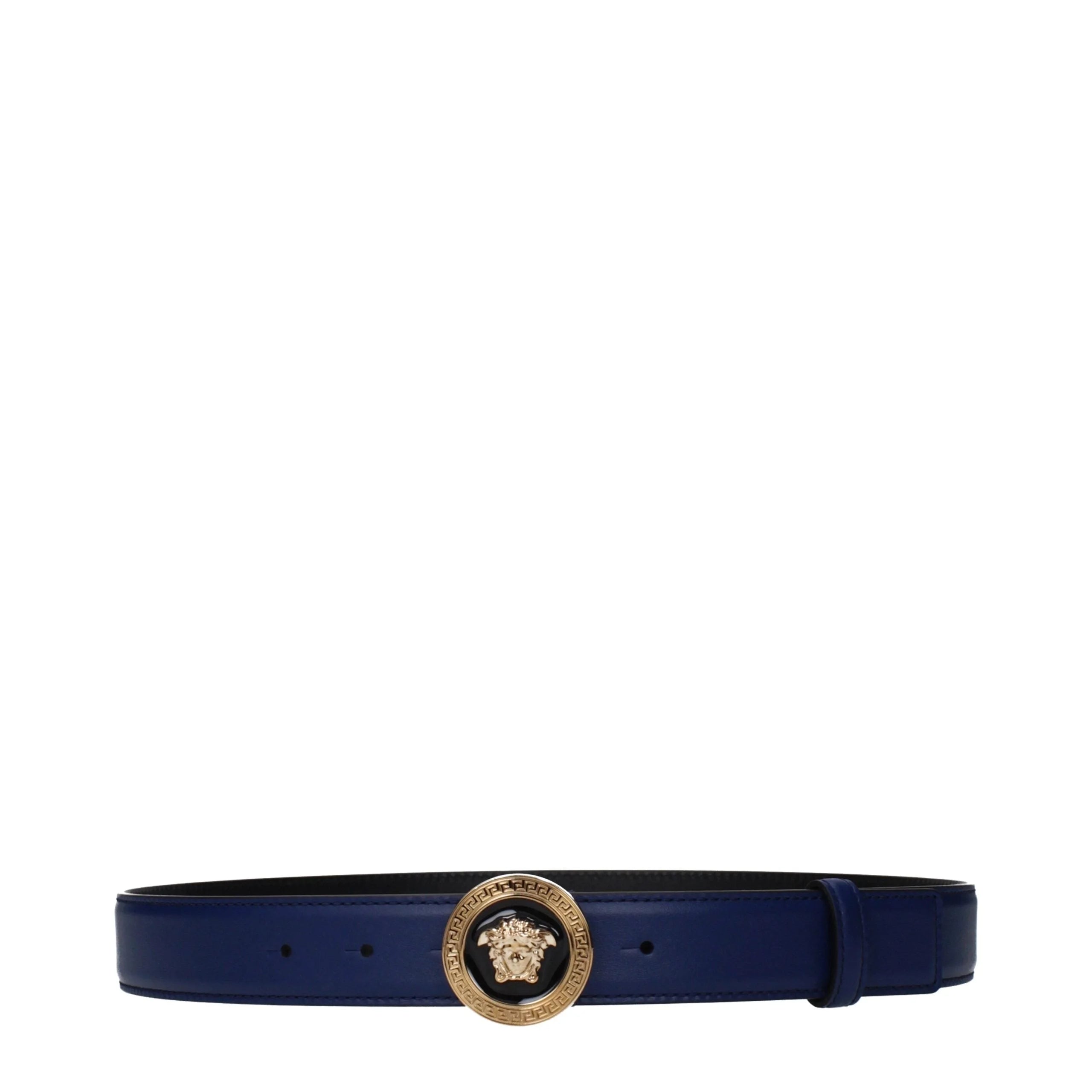 Versace Blue Leather Regular Belt