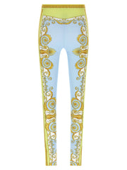 Versace Blue Nylon Leggings
