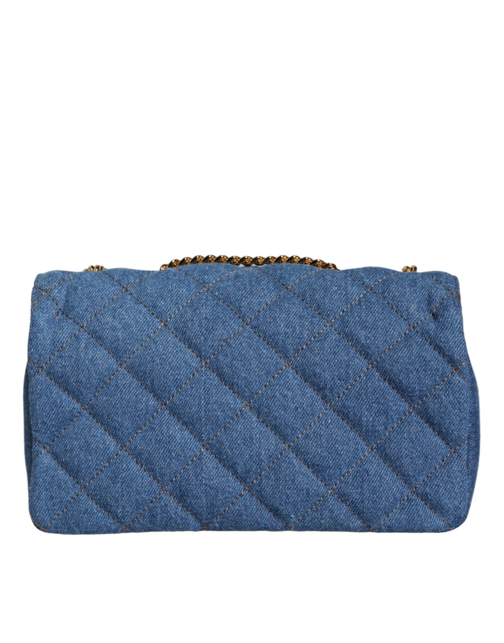 Versace Blue Quilted Denim Leather Crossbody Shoulder Bag - Cross Body Bags
