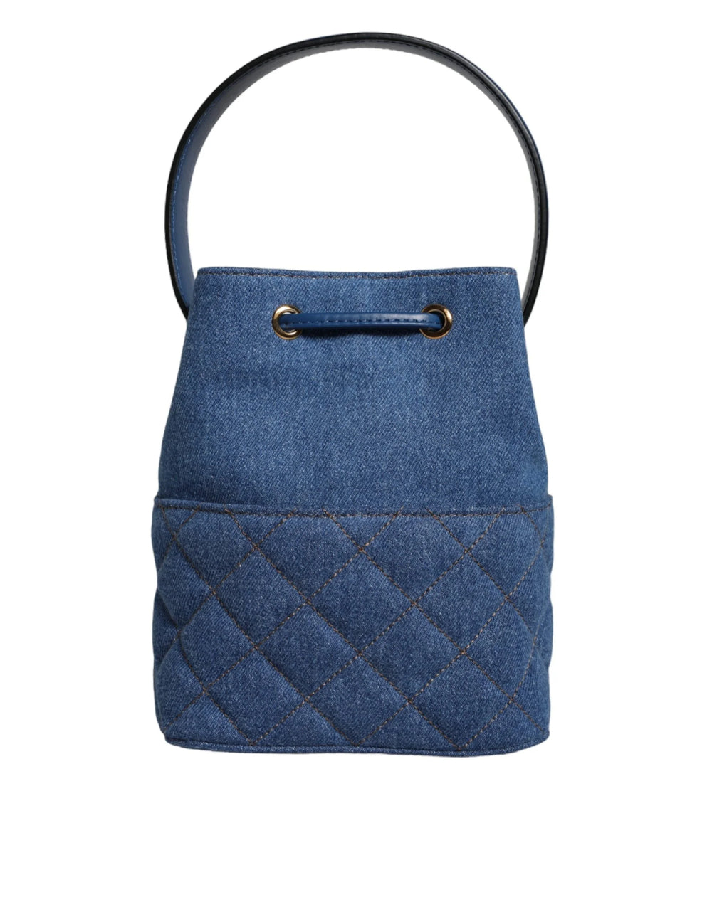 Versace Blue Quilted Denim Leather Crossbody Shoulder Bag - Cross Body Bags