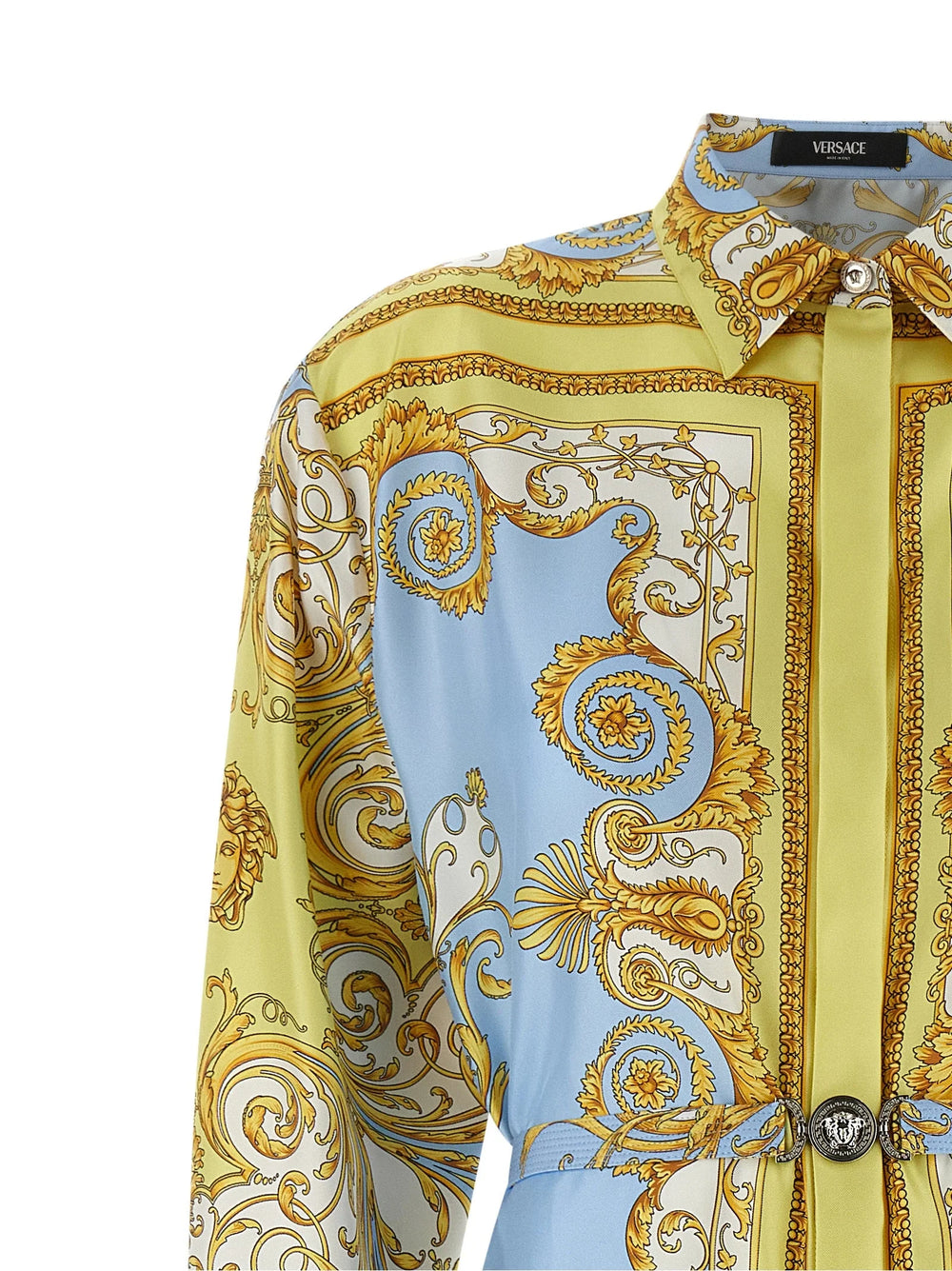 Versace Blue Silk Midi Dress - IT46