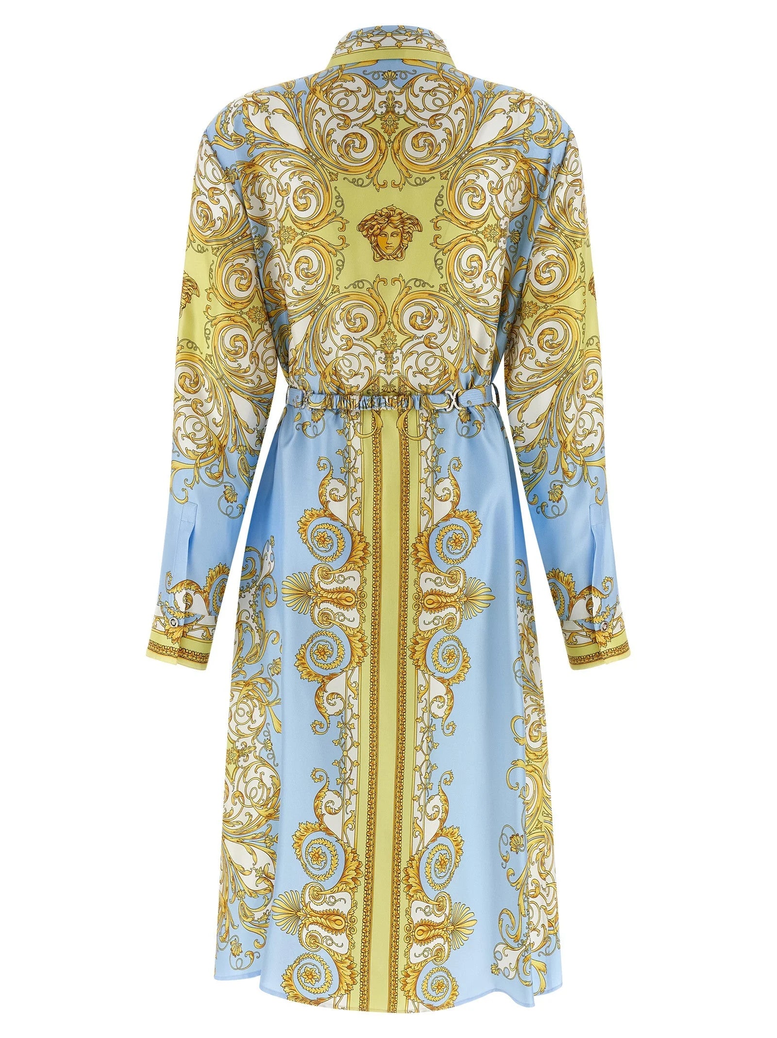 Versace Blue Silk Midi Dress - IT46