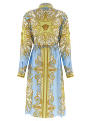 Versace Blue Silk Midi Dress - IT46