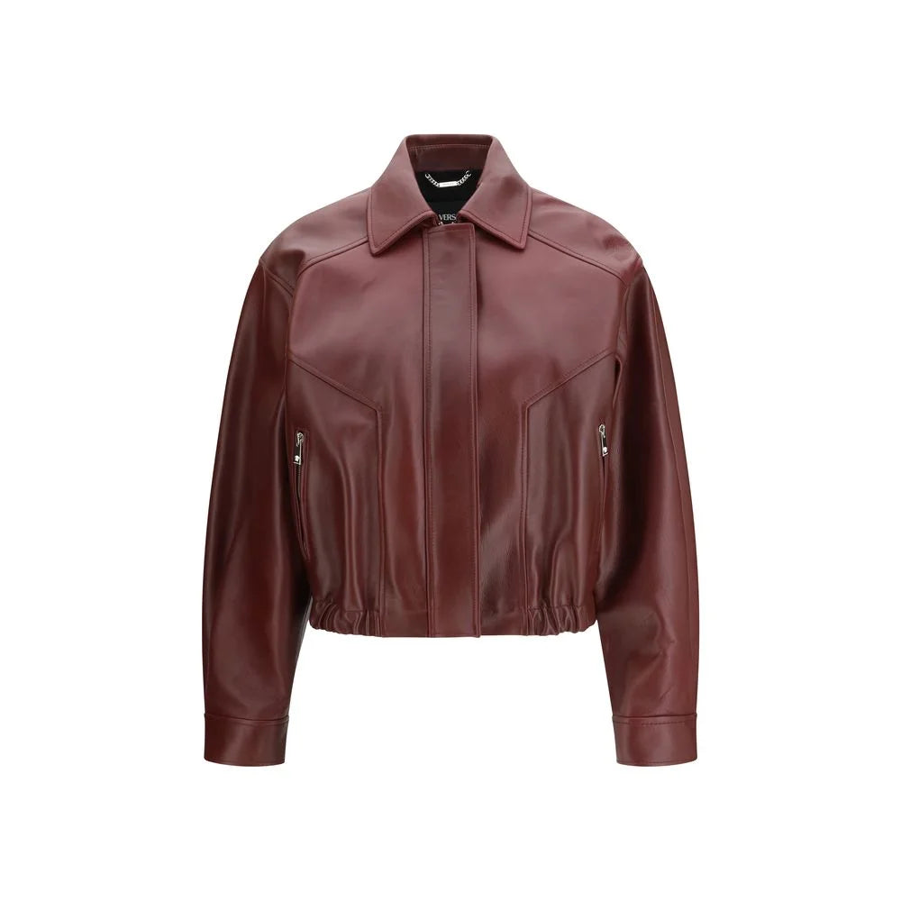 Versace Bordeaux Leather Jacket - IT40 | M