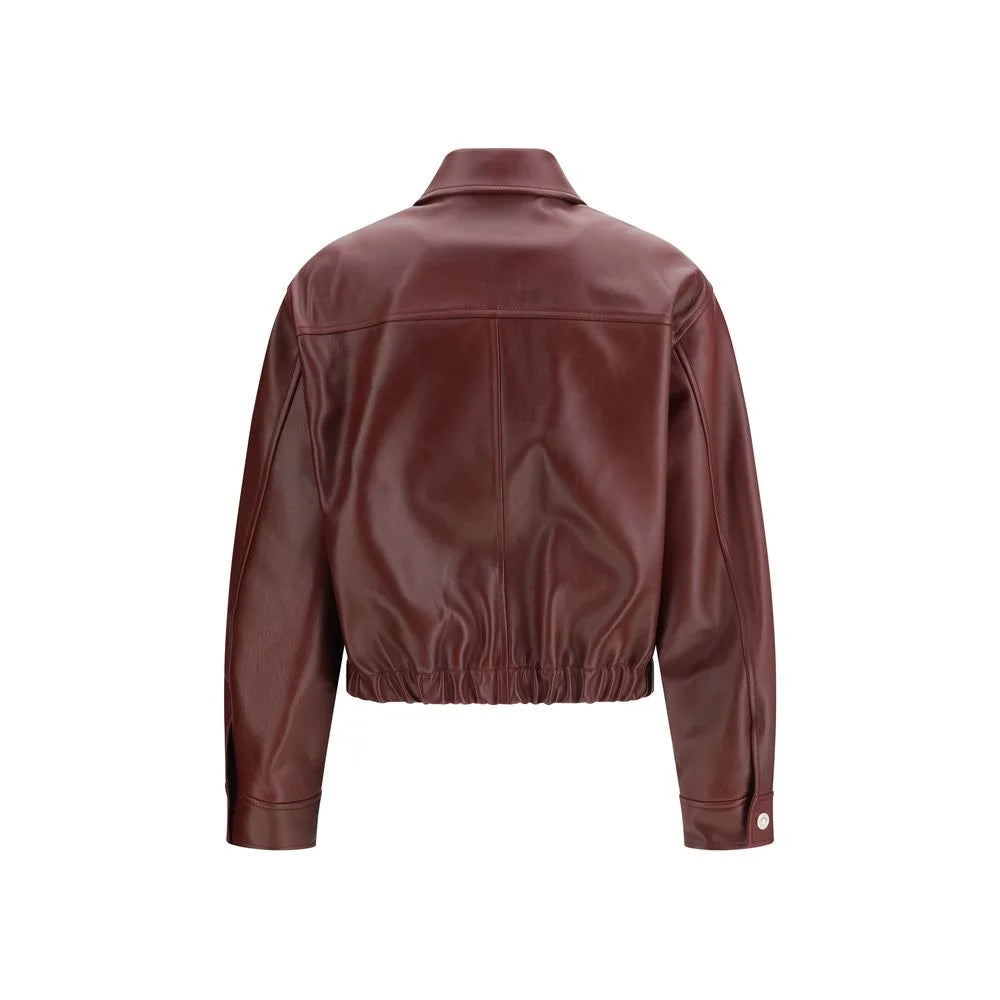 Versace Bordeaux Leather Jacket - IT40 | M