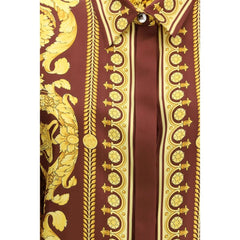 Versace Bordeaux Silk Pattern Shirt - IT42 | L