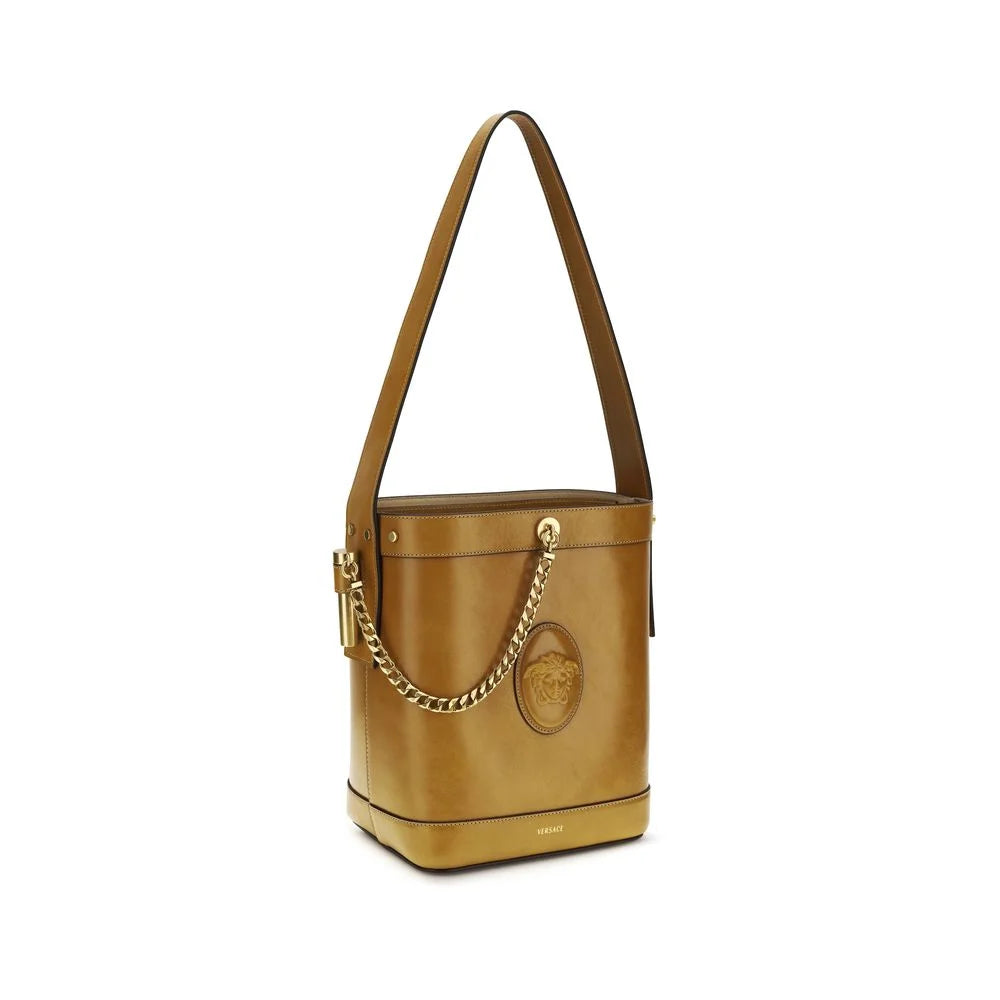 Versace Brown Calf Leather Bos Taurus Shoulder Bag