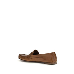 Loafers Versace hnědé z telecí kůže Bos Taurus bez zapínání