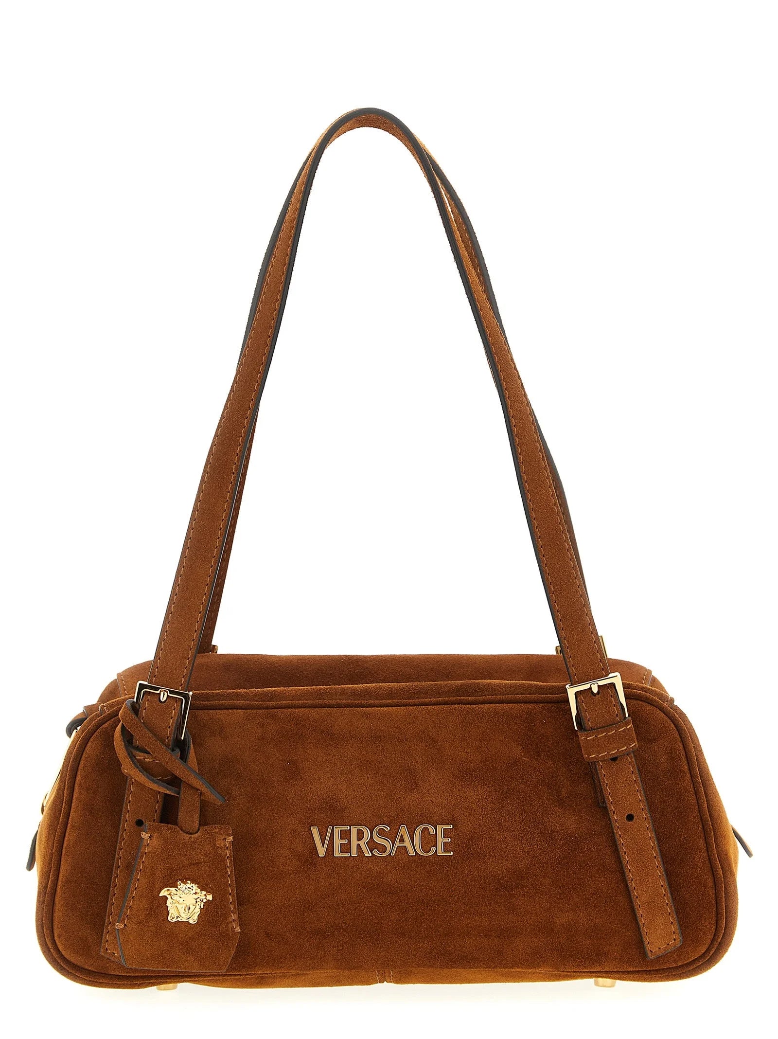 Versace Brown Calfskin Shoulder Bag