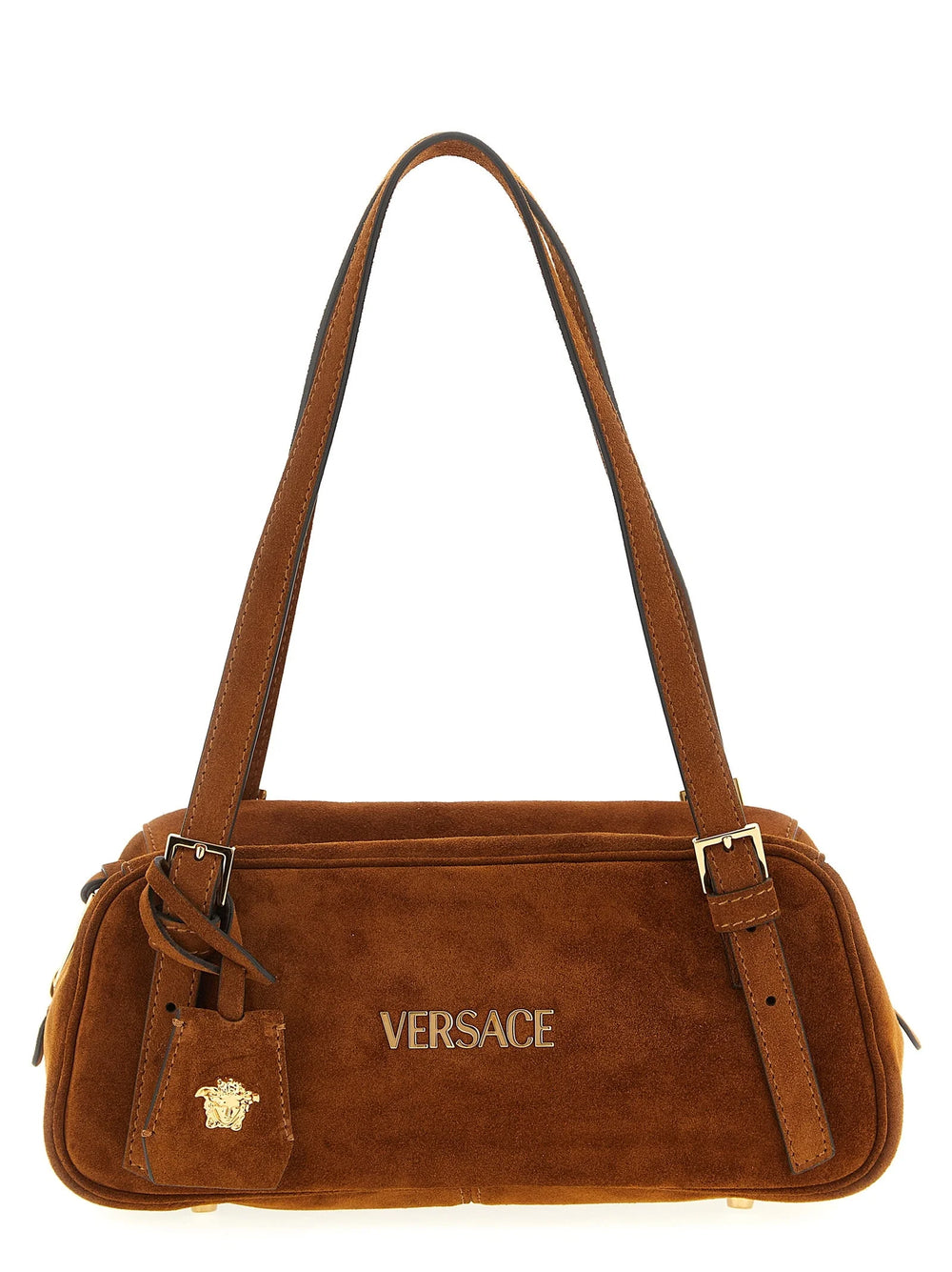 Versace Brown Calfskin Shoulder Bag