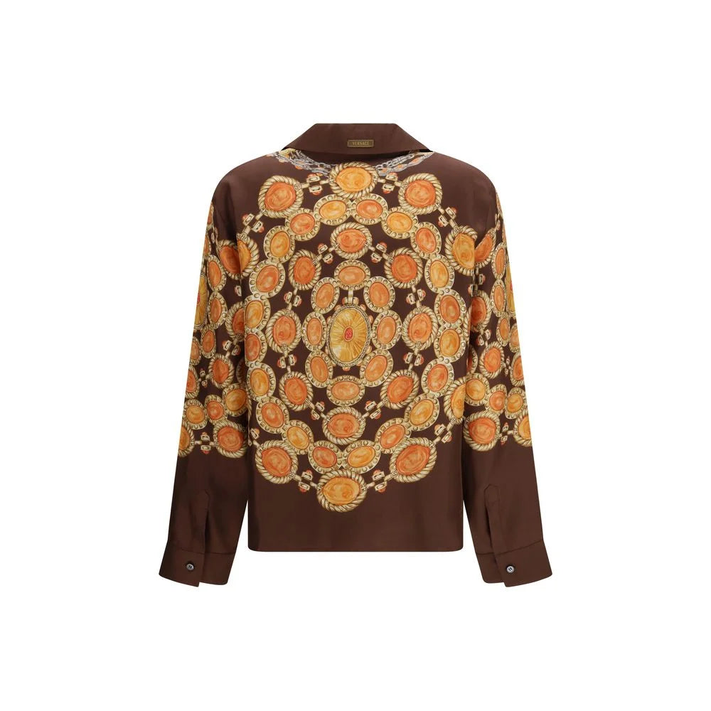 Versace Brown Fabric Pattern Shirt - IT40 | M