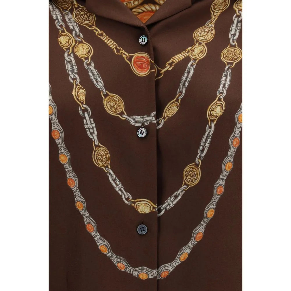 Versace Brown Fabric Pattern Shirt - IT40 | M