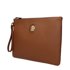 Versace Brown Leather Clutch Bag