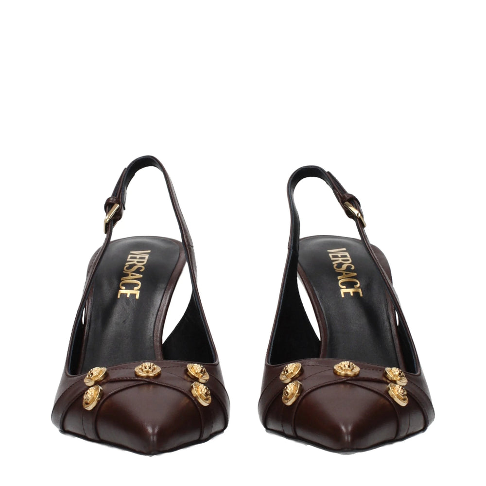 Versace Brown Leather Pumps