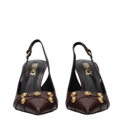 Versace Brown Leather Pumps