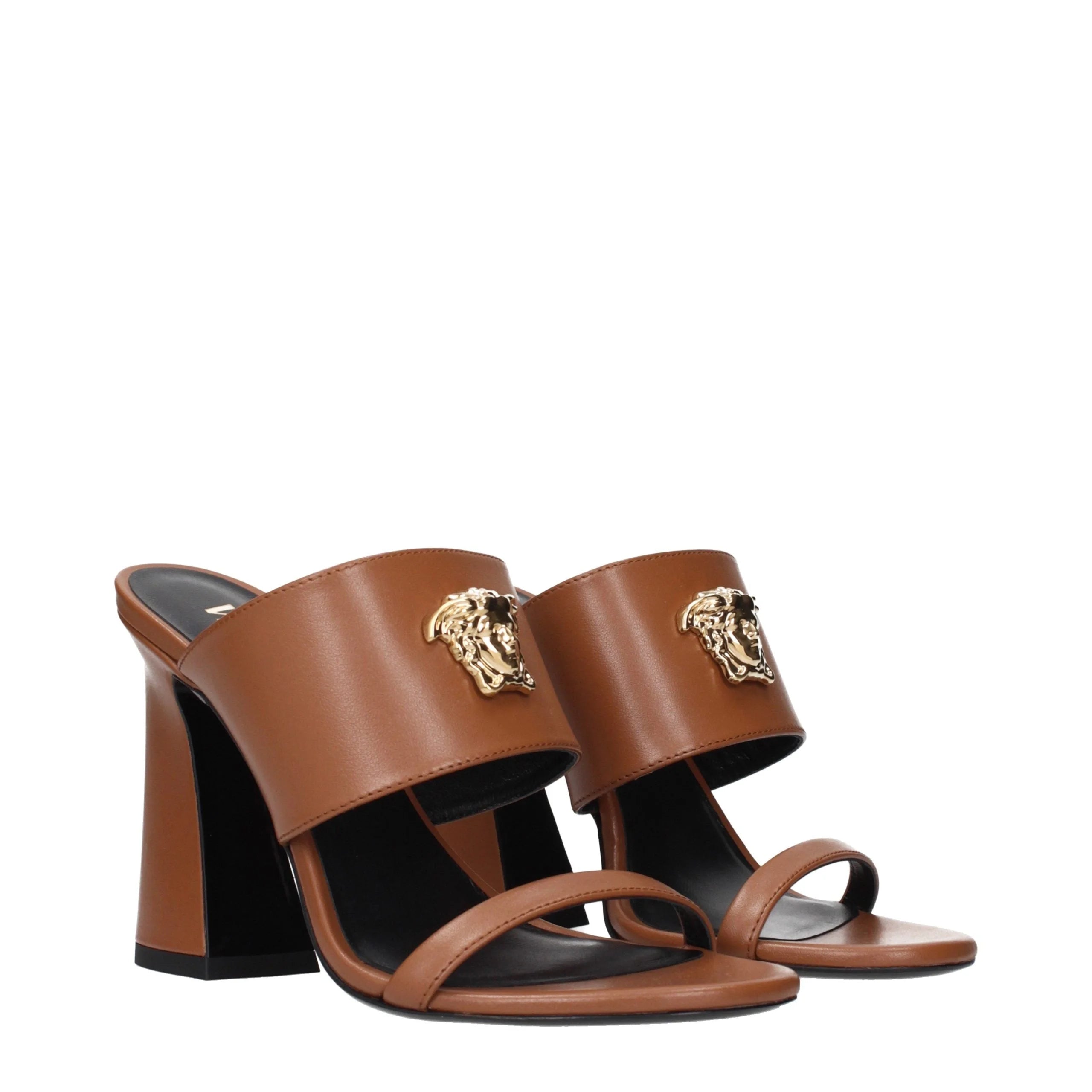 Versace Brown Leather Sandals