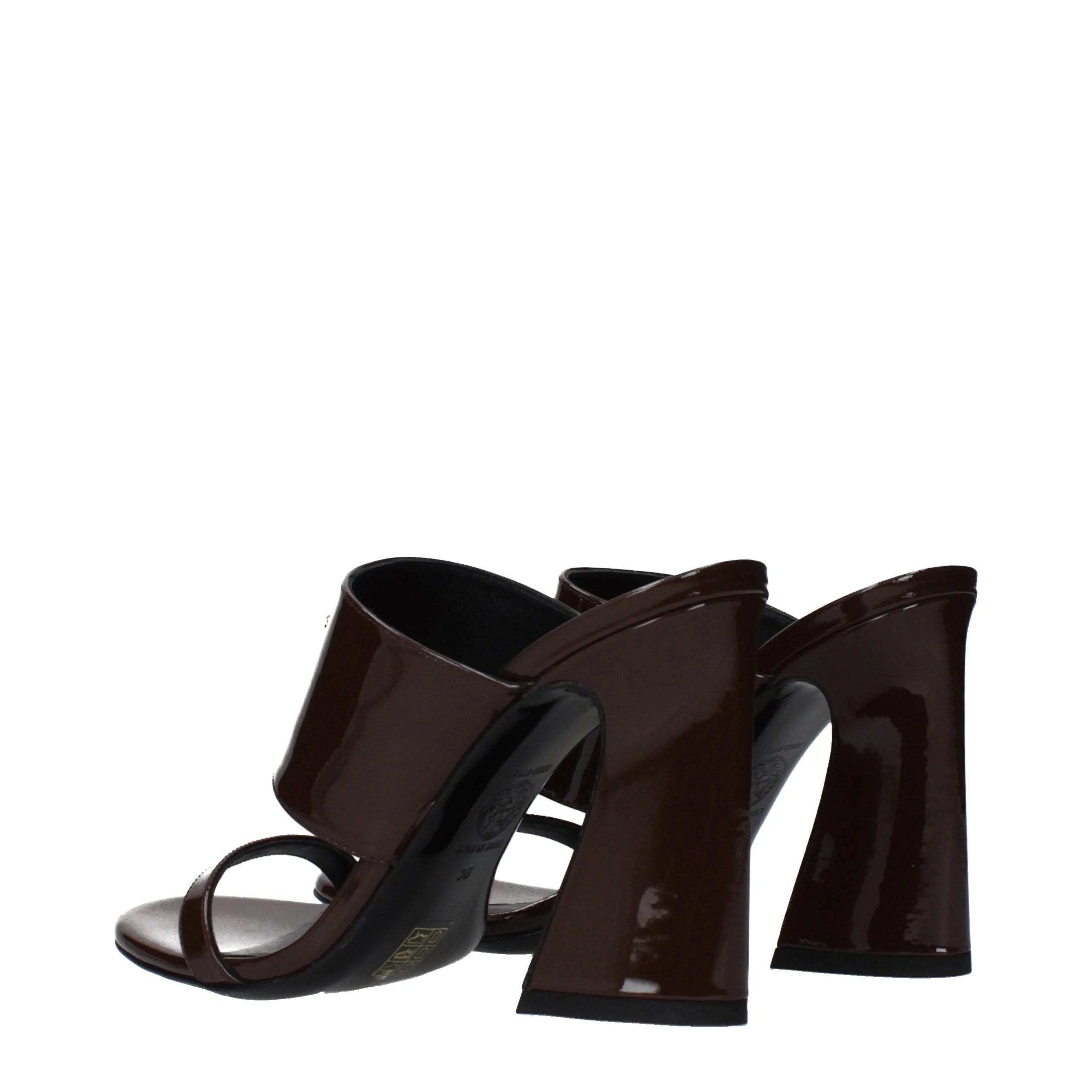 Versace Brown Leather Stiletto Heel Sandals
