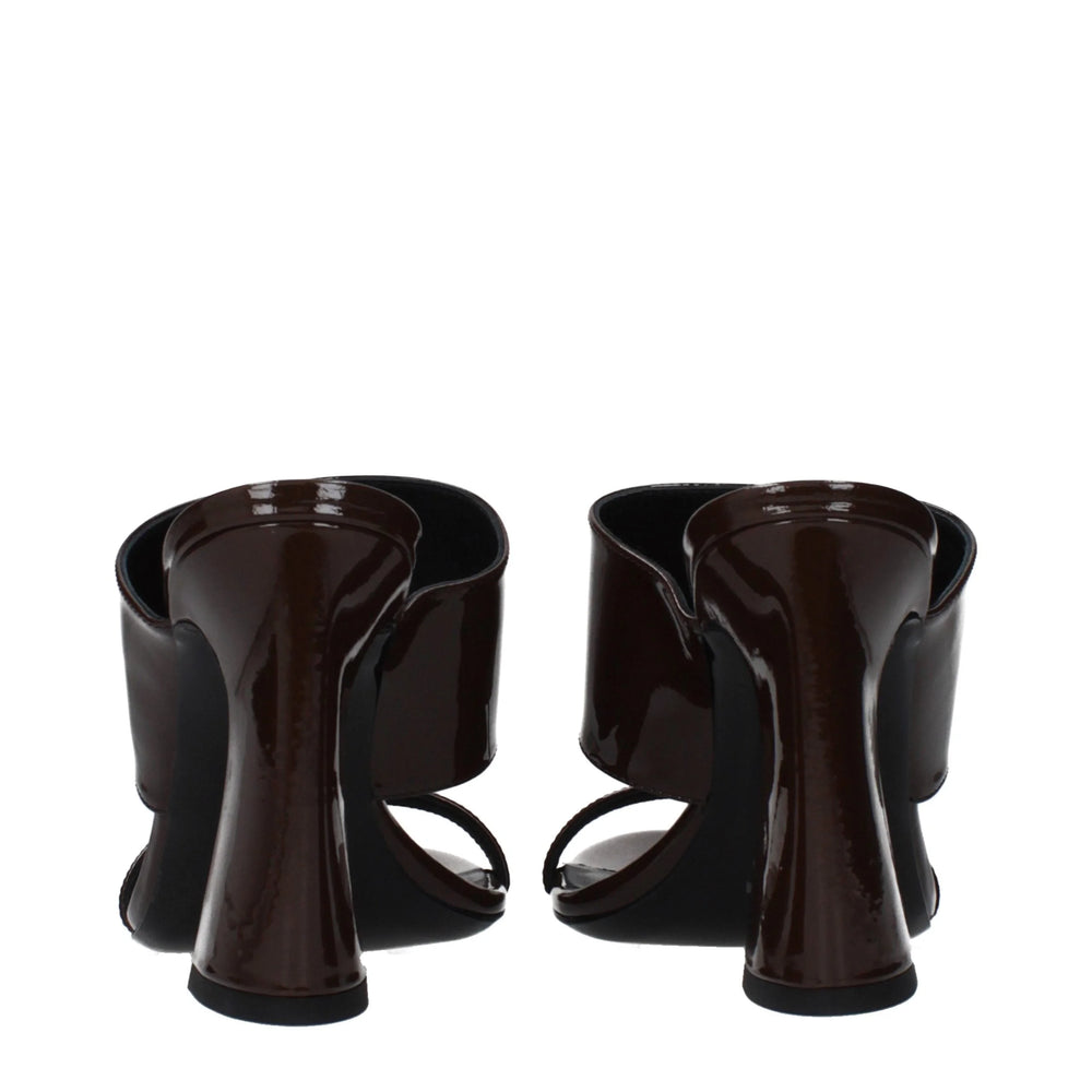 Versace Brown Leather Stiletto Heel Sandals