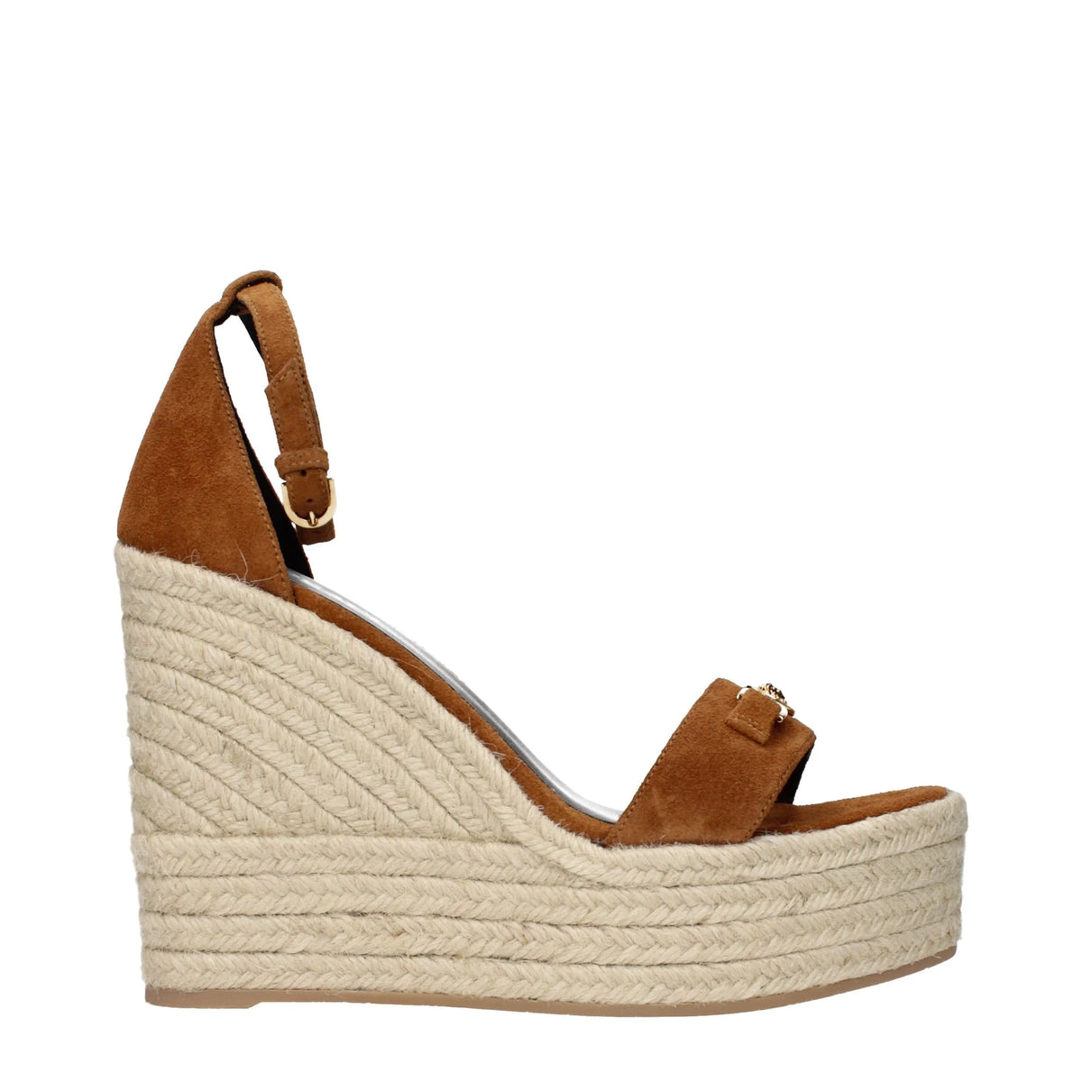 Versace Brown Leather Wedge Sandals - EU40/US10