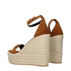 Versace Brown Leather Wedge Sandals - EU40/US10