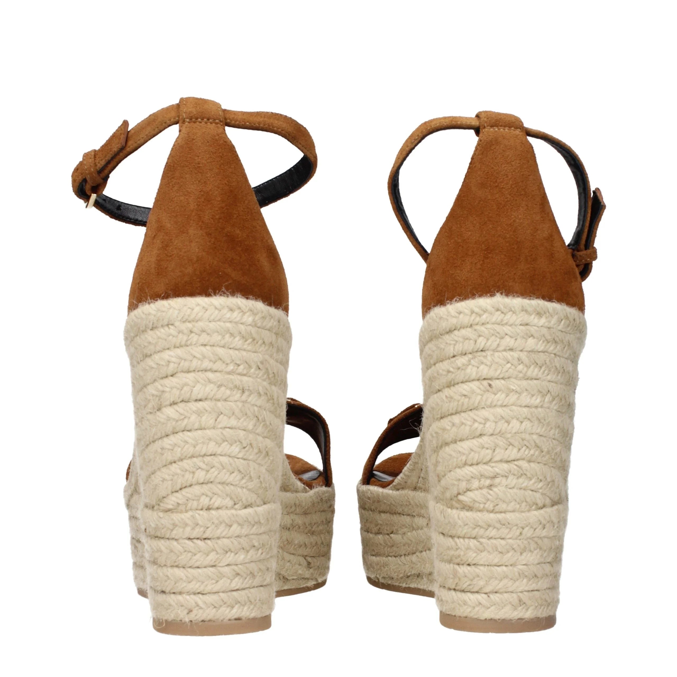 Versace Brown Leather Wedge Sandals - EU40/US10