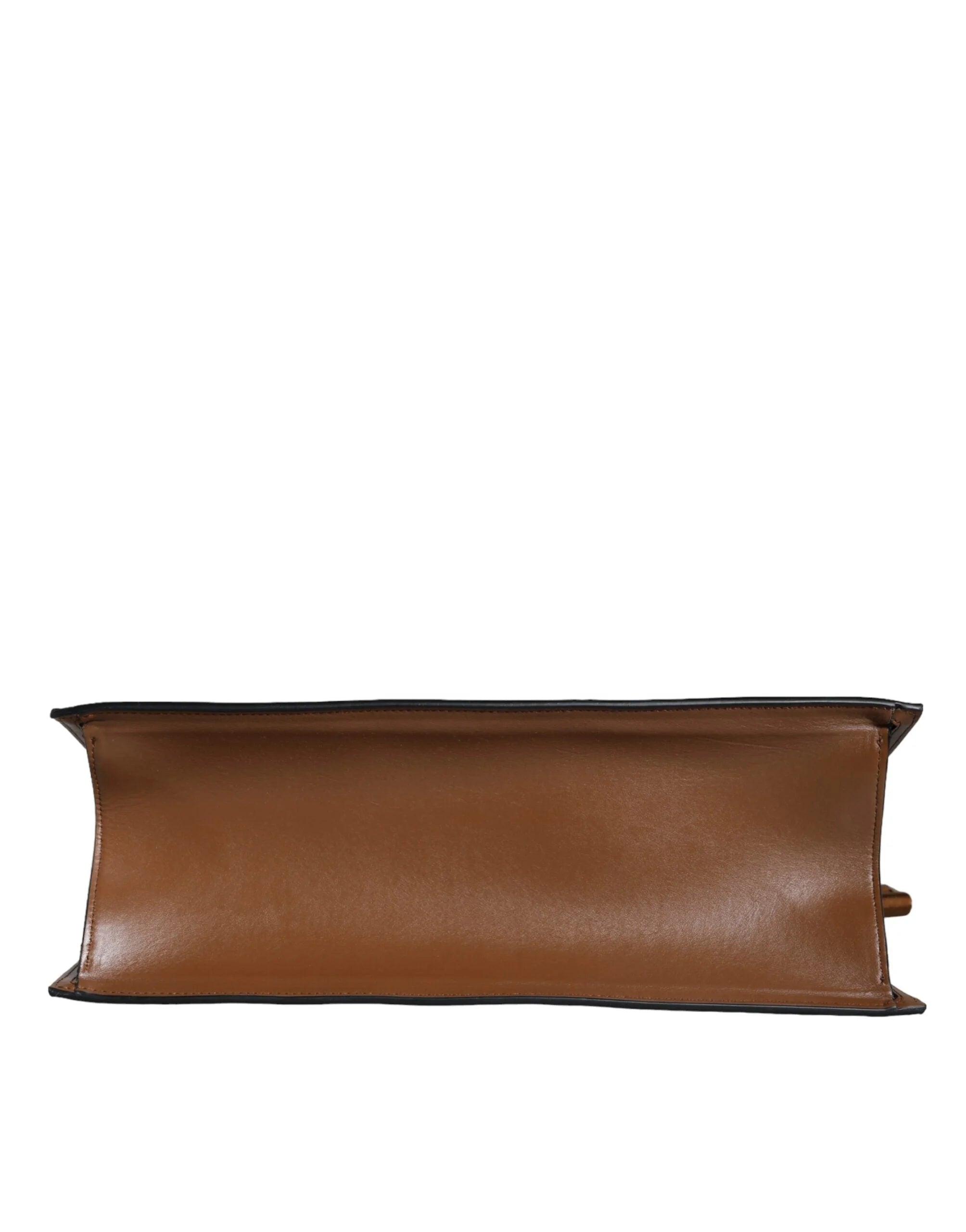 Versace Brown Top Handle Jacquard Leather Logo Crossbody Tote Bag - Cross Body Bags