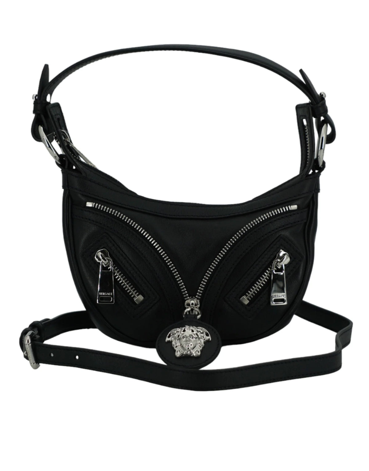 Versace Elegant Black Mini Hobo Shoulder Bag - Hobo Bags