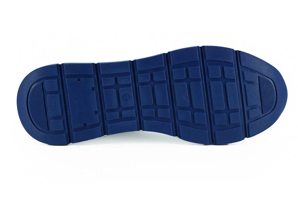 Versace Elegant Blue and White Leather Sneakers - EU44/US11 - Sneakers