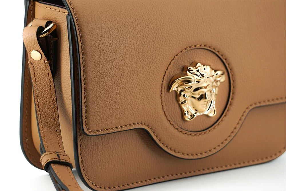 Versace Elegant Calf Leather Shoulder Bag in Brown - Shoulder Bags