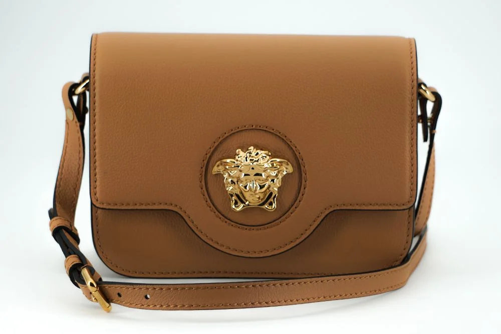 Versace Elegant Calf Leather Shoulder Bag in Brown - Shoulder Bags