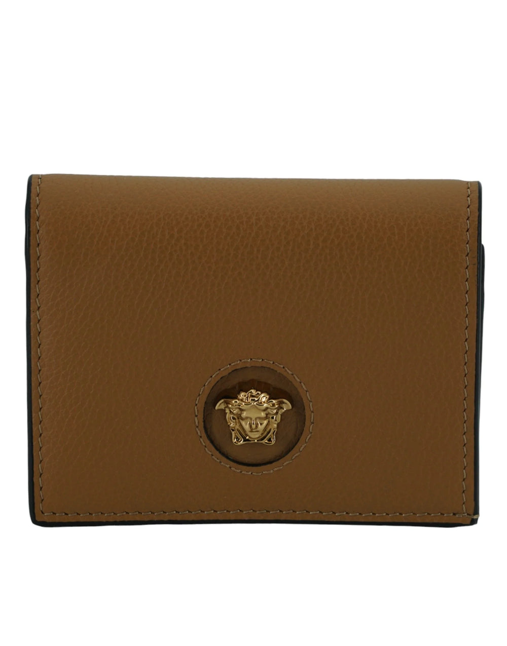 Versace Elegant Compact Leather Wallet in Brown - Wallets