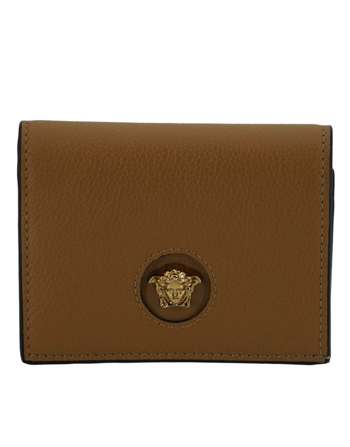 Versace Elegant Compact Leather Wallet in Brown - Wallets