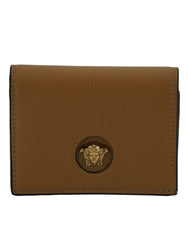 Versace Elegant Compact Leather Wallet in Brown - Wallets