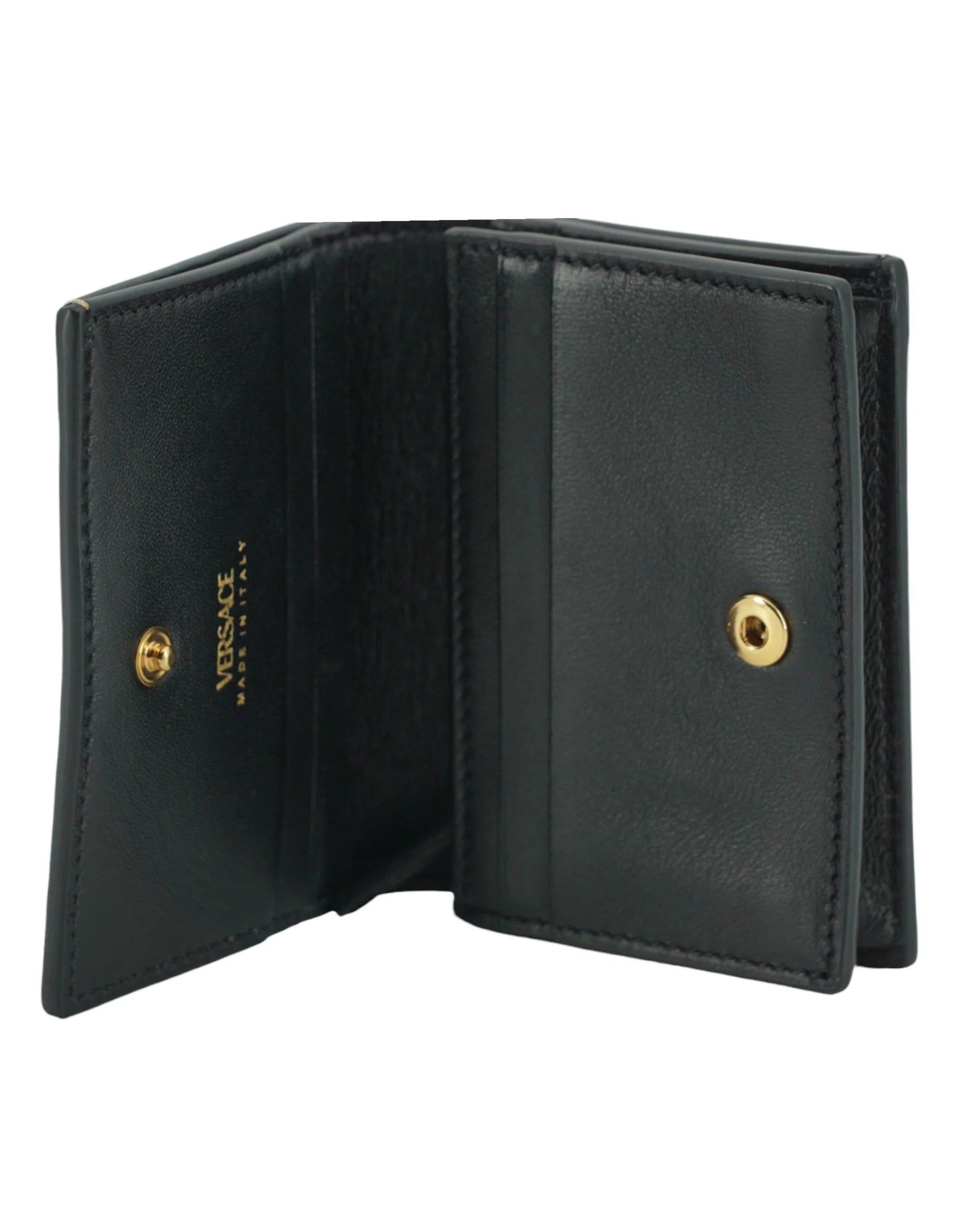 Versace Elegant Compact Leather Wallet in Brown - Wallets