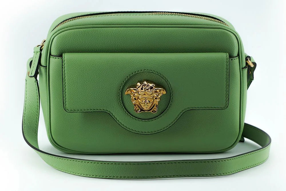 Versace Elegant Mint Green Leather Camera Case Bag - Shoulder Bags