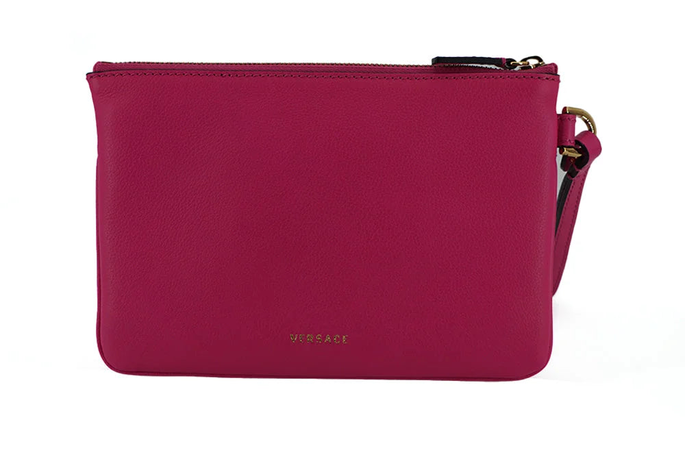 Versace Elegant Pink Leather Pouch Clutch - Clutch Bags