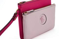 Versace Elegant Pink Leather Pouch Clutch - Clutch Bags