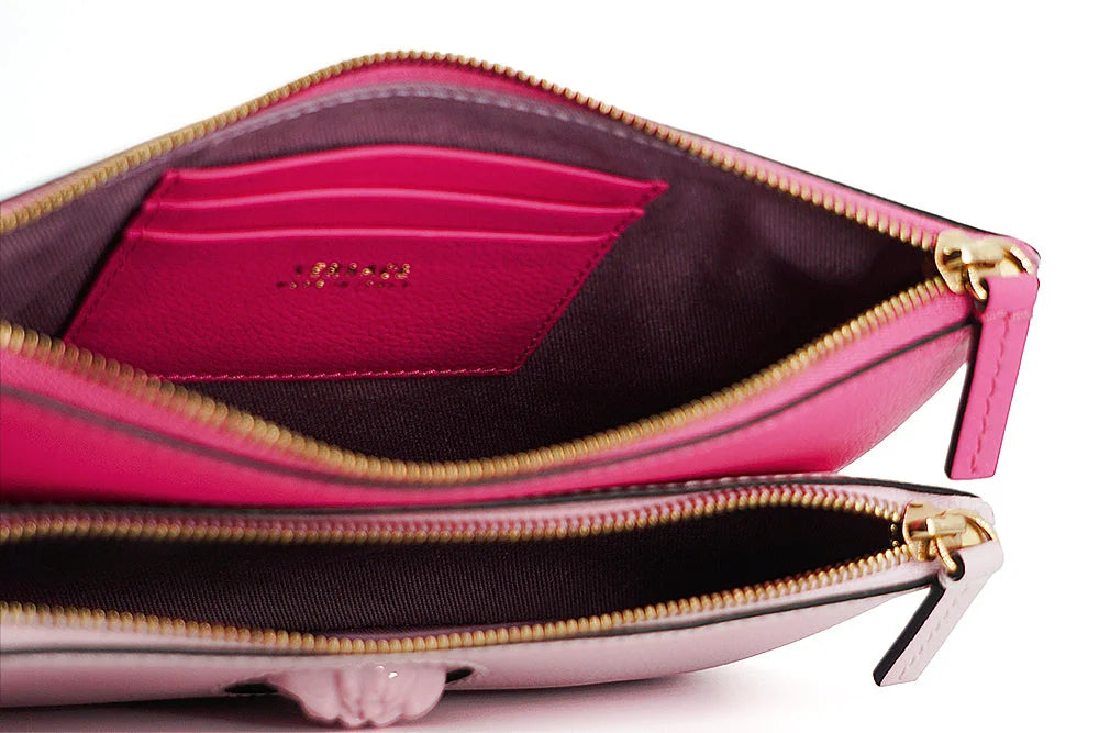 Versace Elegant Pink Leather Pouch Clutch - Clutch Bags