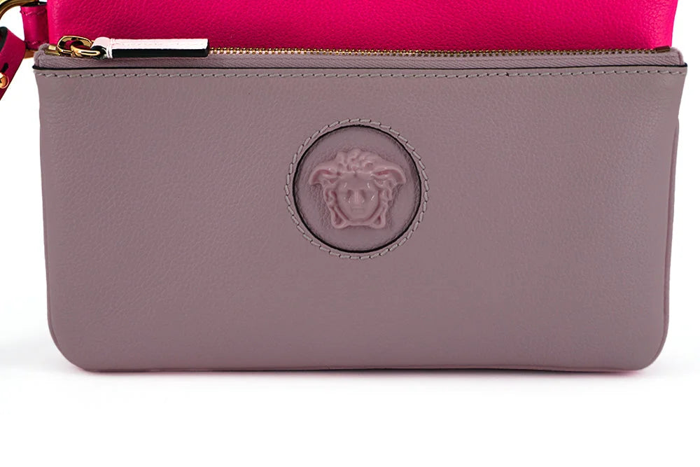 Versace Elegant Pink Leather Pouch Clutch - Clutch Bags