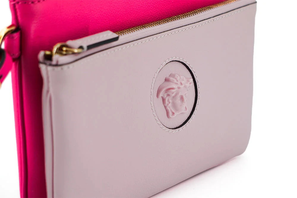 Versace Elegant Pink Leather Pouch Clutch - Clutch Bags