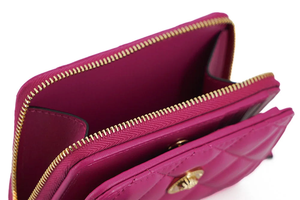 Versace Elegant Purple Quilted Leather Wallet - Wallets
