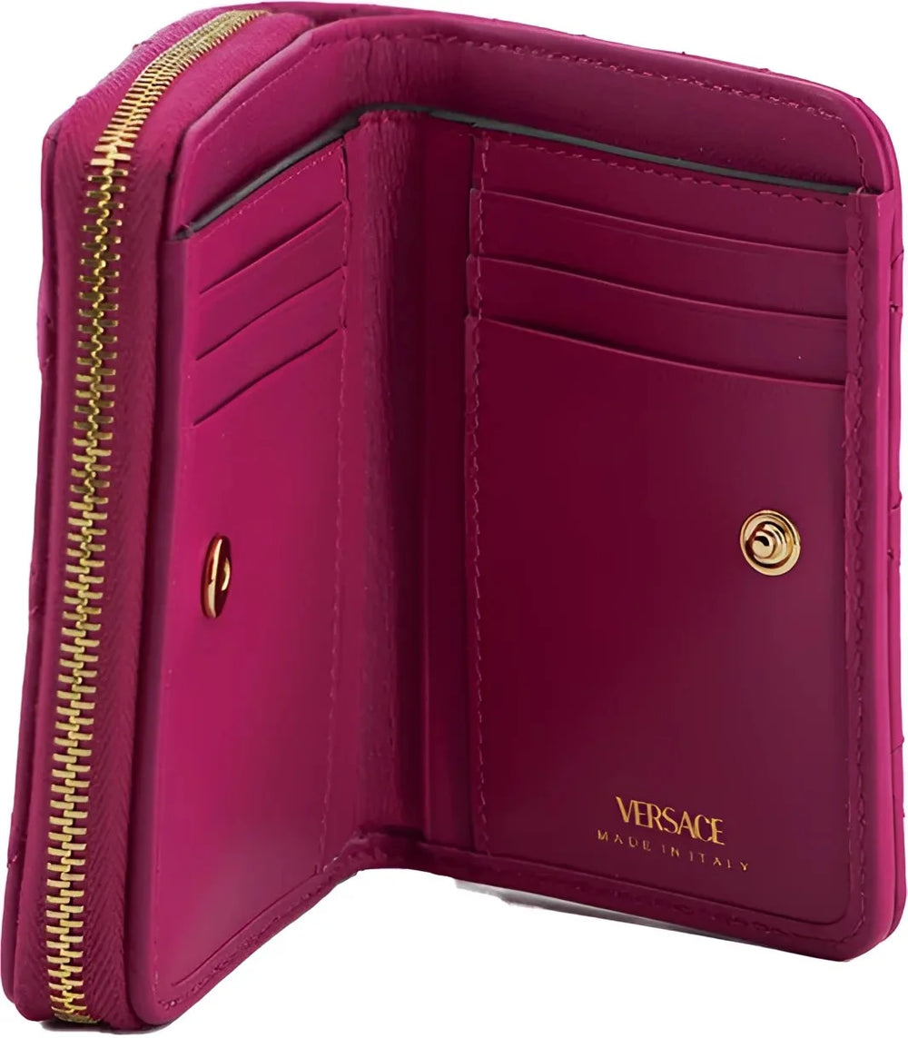 Versace Elegant Purple Quilted Leather Wallet - Wallets