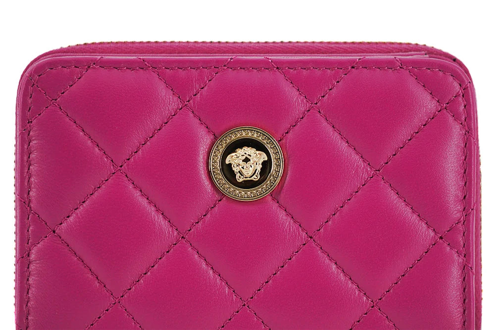 Versace Elegant Purple Quilted Leather Wallet - Wallets