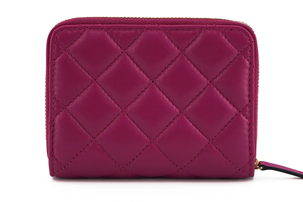 Versace Elegant Purple Quilted Leather Wallet - Wallets