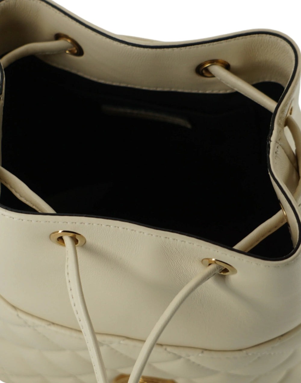 Versace Elegant Small White Leather Bucket Shoulder Bag - Bucket Bags