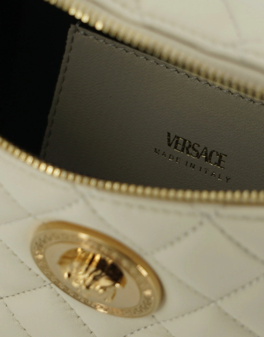 Versace Elegant White Lamb Leather Belt Bag - Fanny Packs
